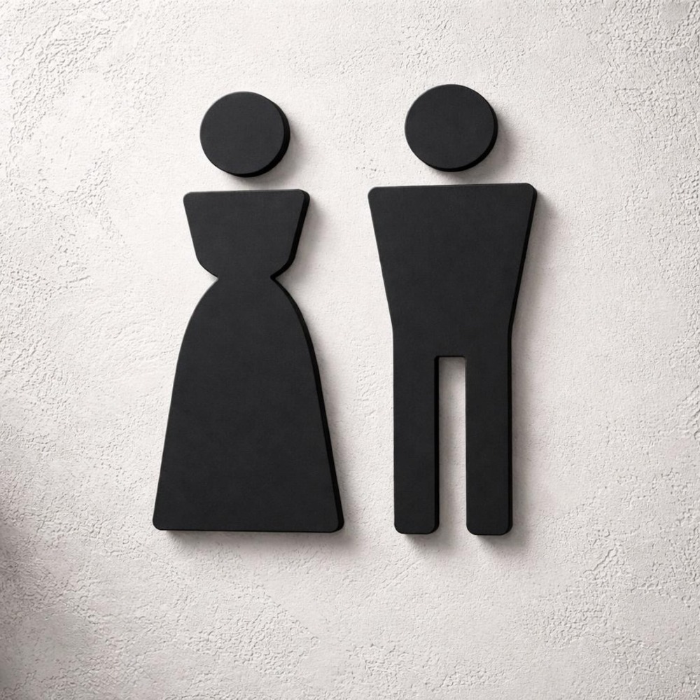 3D Printing Icon - Tanda Toilet Pria Wanita Cetak 3D