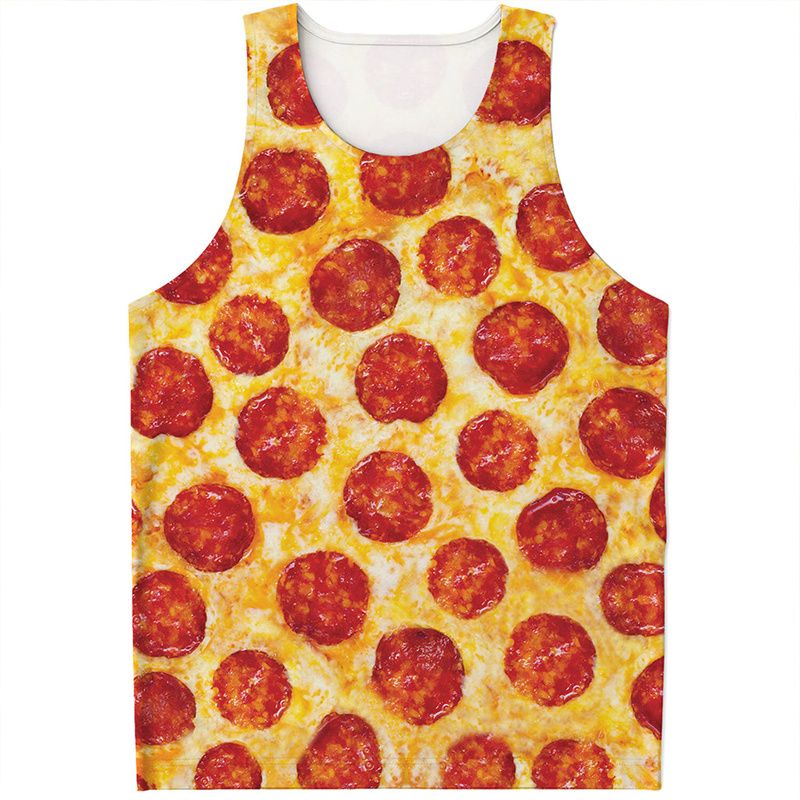 3D Printing In Food - Lucu Pepperoni Pizza Tank Top untuk