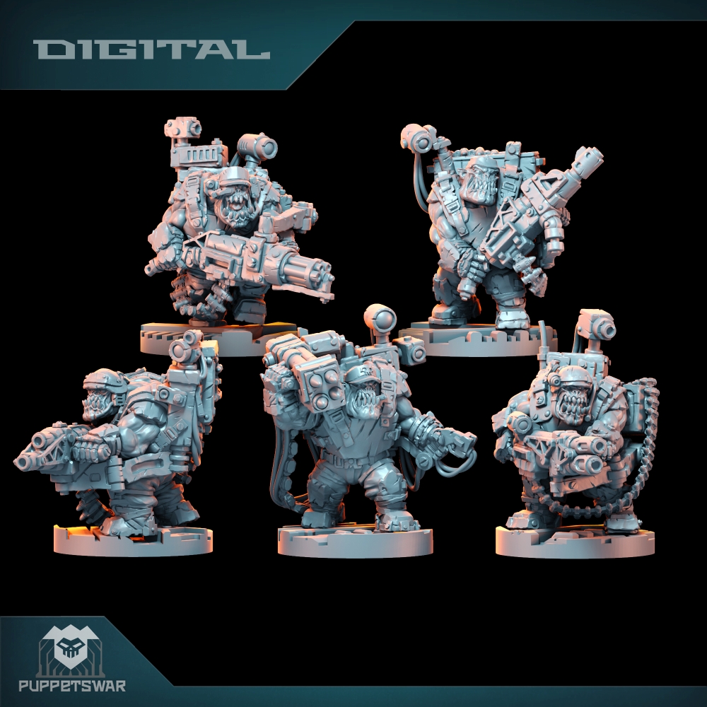 3D Printing Model - Pasukan Orc Ultimate Badasses, Figur Kulit