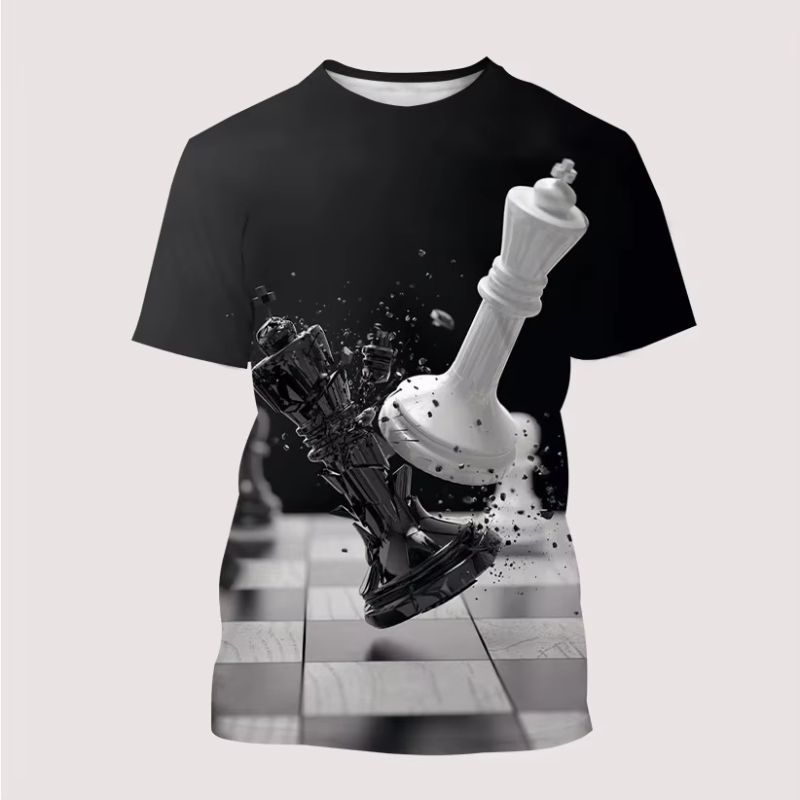 3D Printing Chess - Kaus Pria Baru Kaus Grafis Catur
