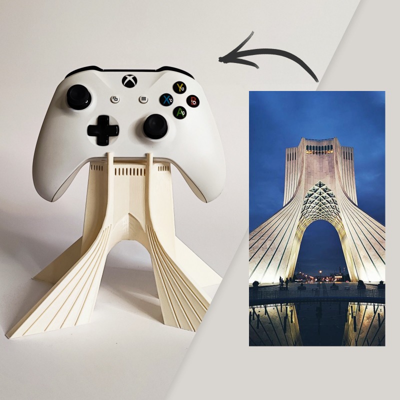 3D Printing Xbox Controller Holder - Penyangga Kontroler Model Arsitektur Kustom Dekorasi