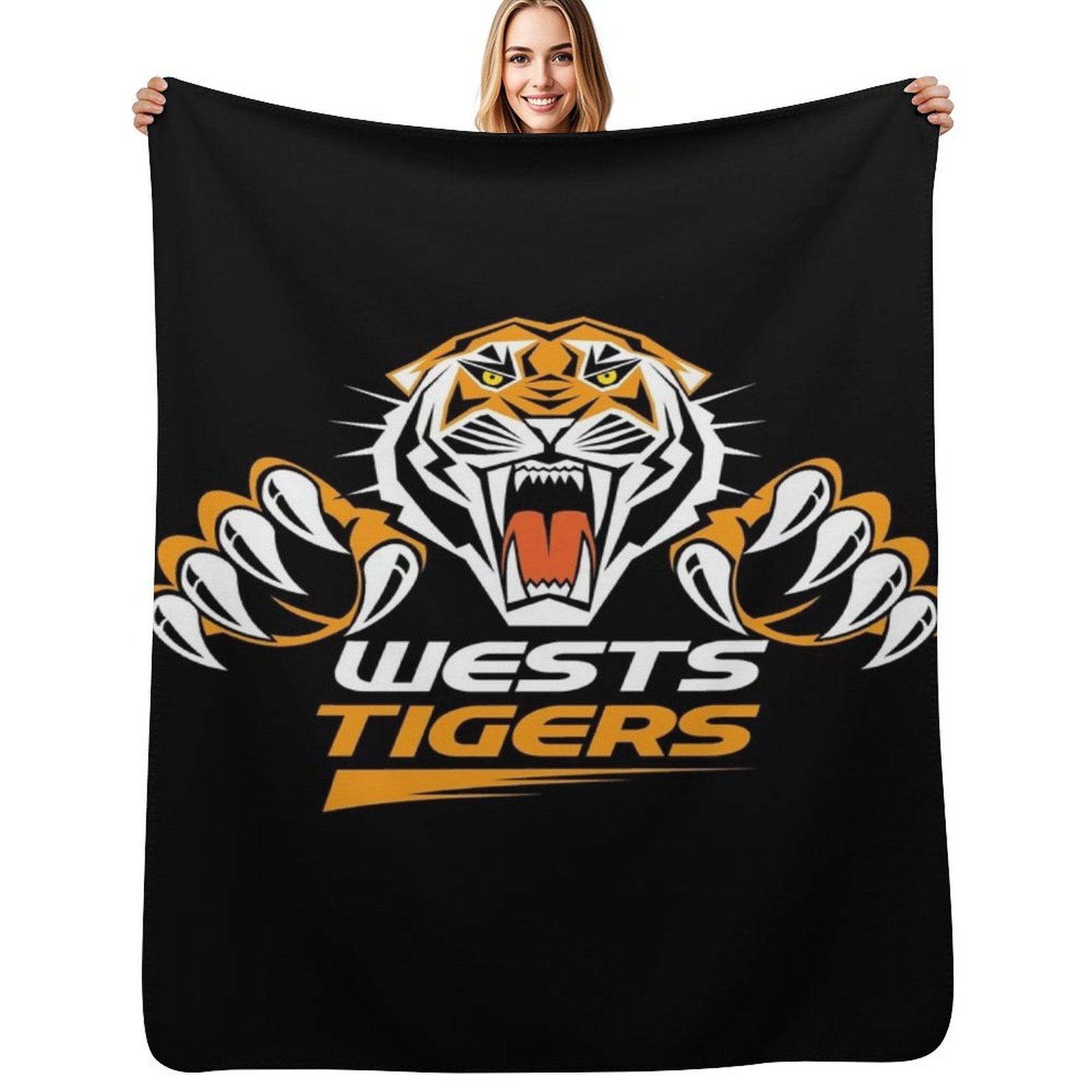 3D Printing Icon - New-Wests-Tigers-01-Icon Throw Blanket Selimut Hangat Tahan