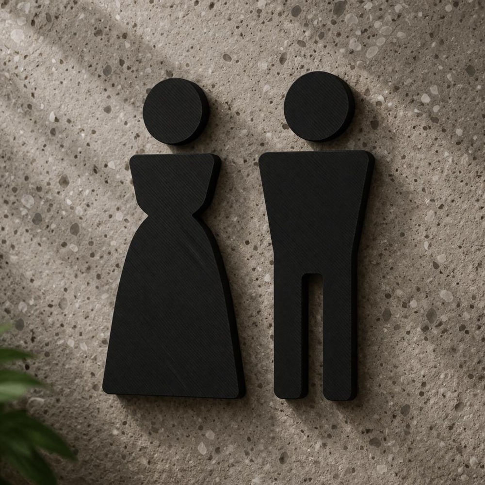 Tanda Toilet Pria Wanita Cetak - 3D Printing Icon ulasan dan harga
