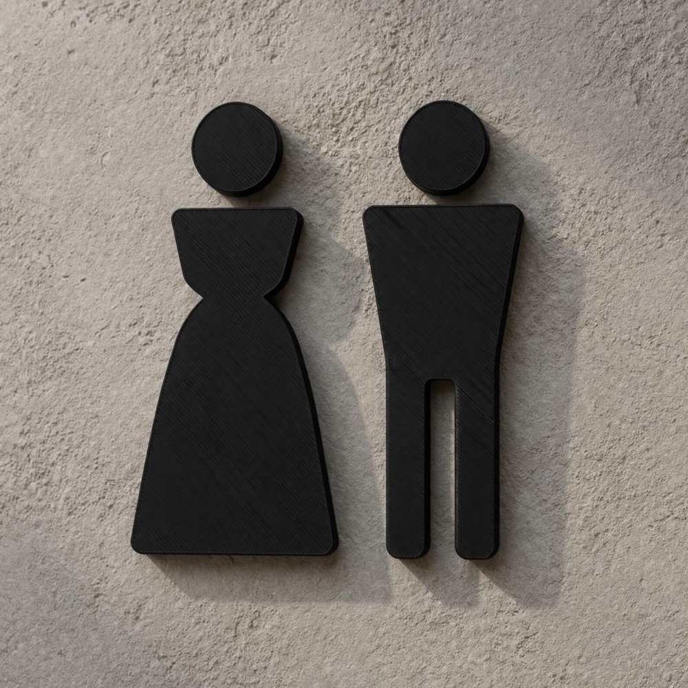 Tanda Toilet Pria Wanita Cetak - 3D Printing Icon ulasan dan harga