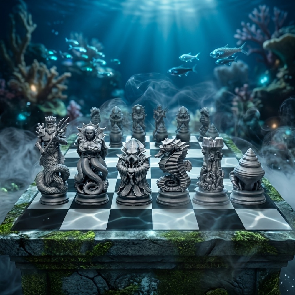 16PCS Patung Catur Mitologi La - 3D Printing Chess ulasan dan harga
