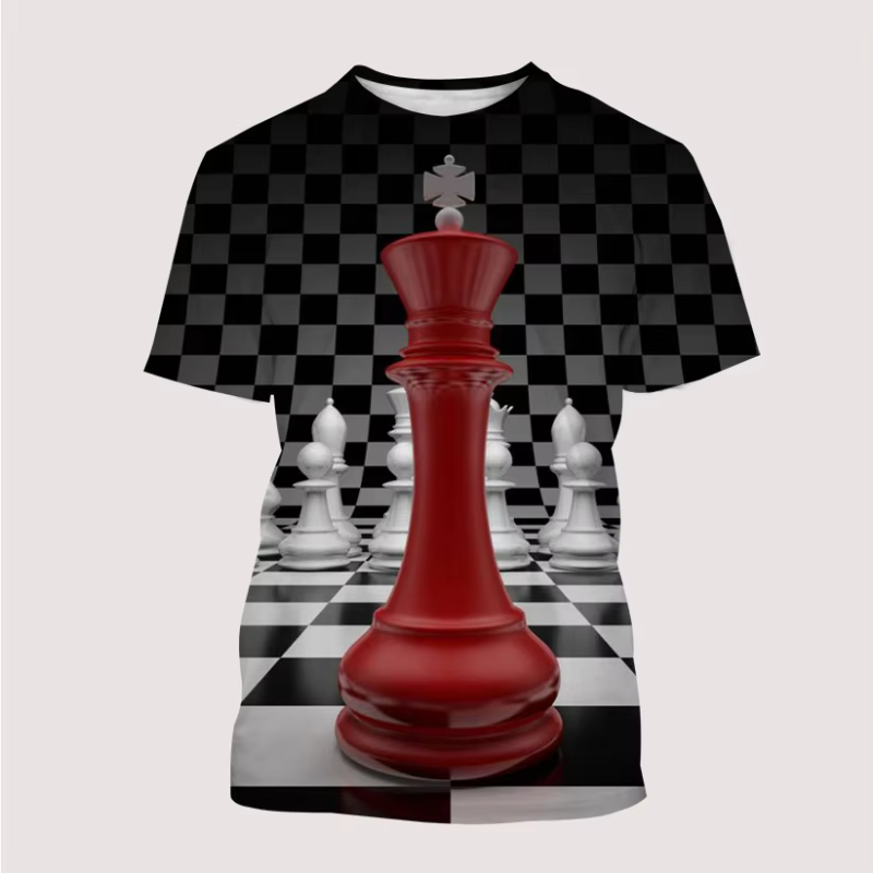 Kaus Pria Baru Kaus Grafis Cat - 3D Printing Chess ulasan dan harga