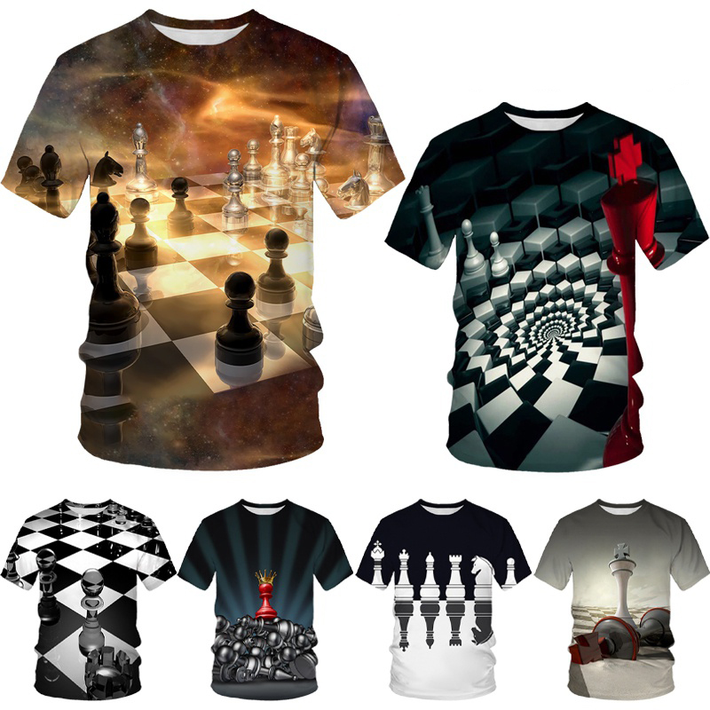 Kaos lengan pendek gambar 3D c - 3D Printing Chess ulasan dan harga