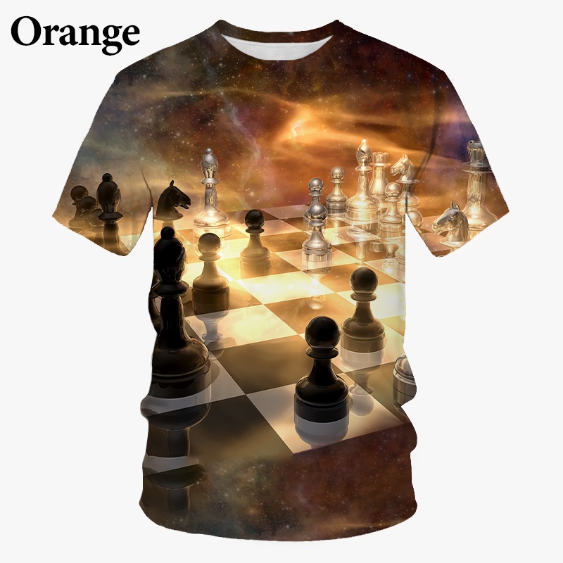 Kaos lengan pendek gambar 3D c - 3D Printing Chess ulasan dan harga
