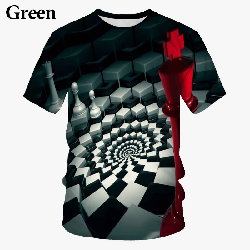 Kaos lengan pendek gambar 3D c - 3D Printing Chess ulasan dan harga