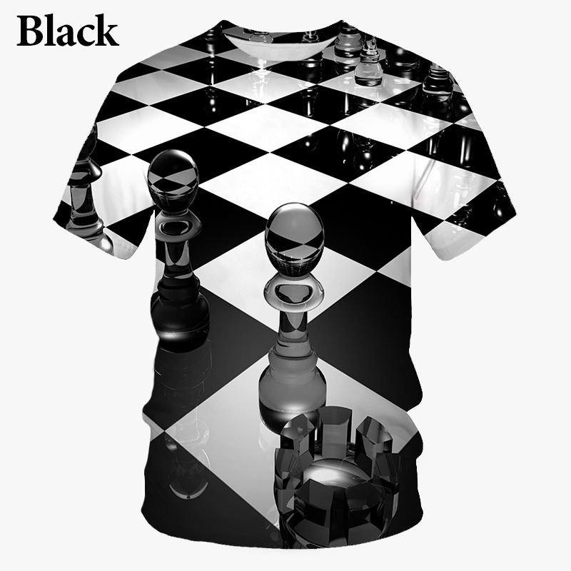Kaos lengan pendek gambar 3D c - 3D Printing Chess ulasan dan harga