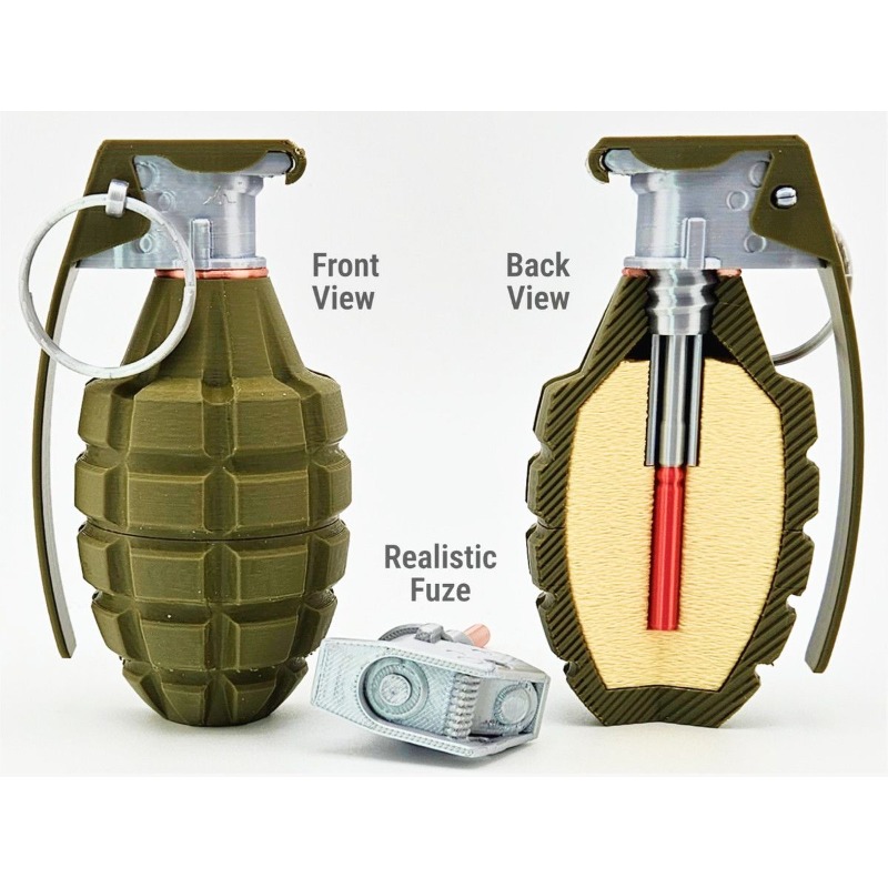 Model Militer MK2 Cetak 3D den - 3D Printing Enthusiast ulasan dan harga